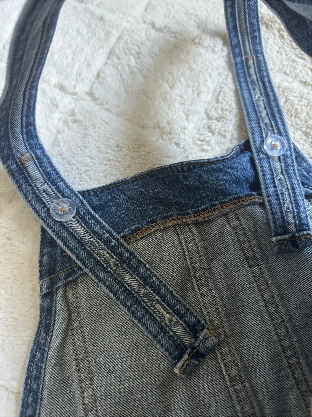 Old Navy | Denim Non-Stretch Jean Cut-Off Shortalls | Size Extra Large (14-16)